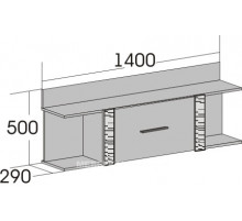 Навесная закрытая полка для гостиной Элана