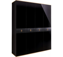 Четырехстворчатый шкаф для одежды Rimini Solo РМШ2/4 (s) (черный)