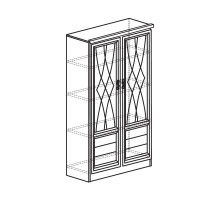 Шкаф витрина комбинированный для гостиной Лира 44 темный Шкаф витрина комбинированный для гостиной Лира 44 темный